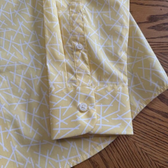 ❎SOLD❎DKNY Women Button-Down Long Sleeve Formal Yellow Spring Shirt Blouse S L - Picture 3 of 9